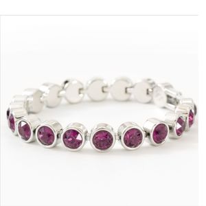 Touchstone Crystal by Swarovski Amethyst Ignite Ice Bracelet New Never Been Worn